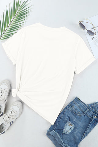 Casual Plain Crew Neck Tee black or white