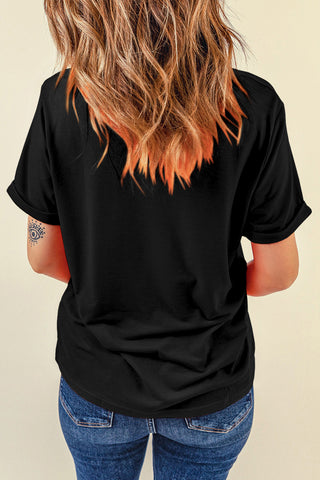 Casual Plain Crew Neck Tee black or white