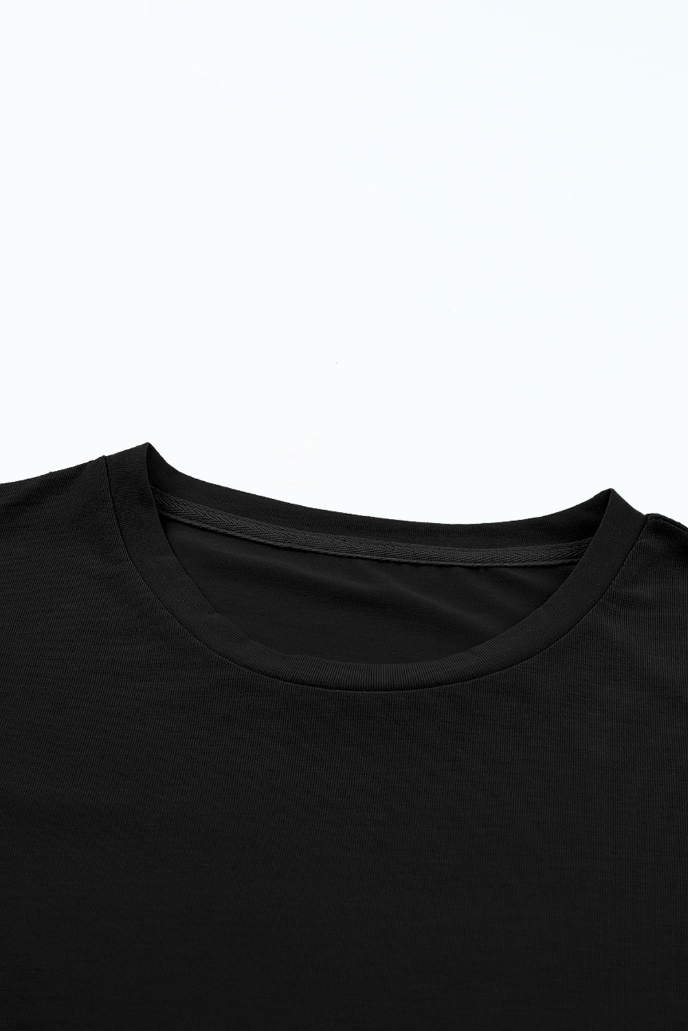 Casual Plain Crew Neck Tee black or white