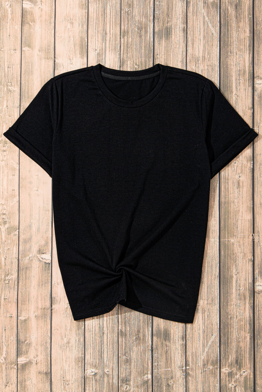 Casual Plain Crew Neck Tee black or white