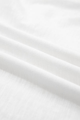 White Layered Ruffle Short Sleeve Round Neck Top