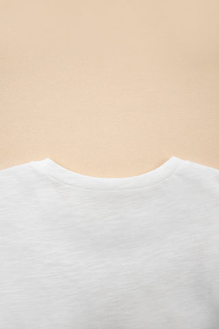 White Layered Ruffle Short Sleeve Round Neck Top