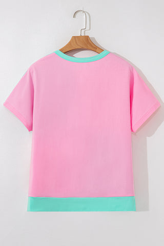 CLEARANCE Green Colorblock Half Buttons Henley T Shirt