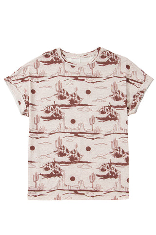 Brown Summer Desert Sand Print Short Sleeve Tee