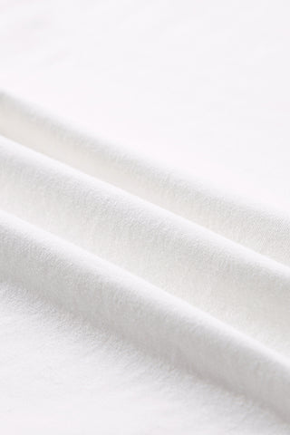 White Rainbow Stripe Print Contrast Crewneck T Shirt