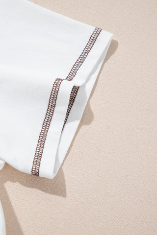 White RODEO Horseshoe Embroidered Patch Pocket Tee