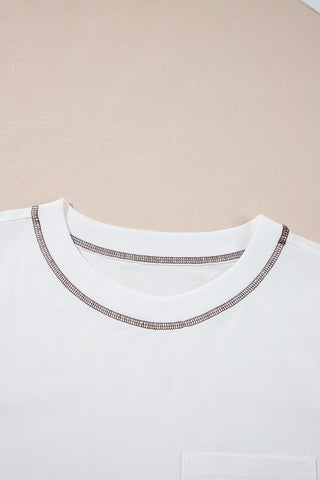 White RODEO Horseshoe Embroidered Patch Pocket Tee