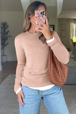Two Piece Color Block Patchwork Long Sleeve Top