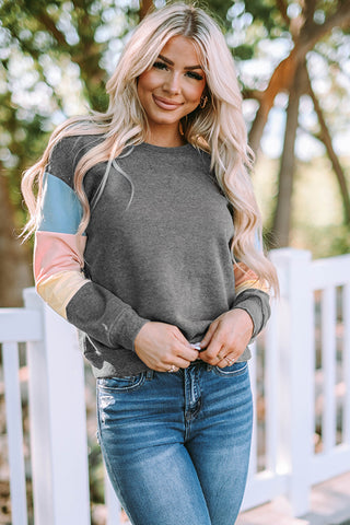 CLEARANCE Block Casual Drop Sleeve Sweatshirt