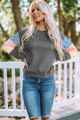 CLEARANCE Block Casual Drop Sleeve Sweatshirt