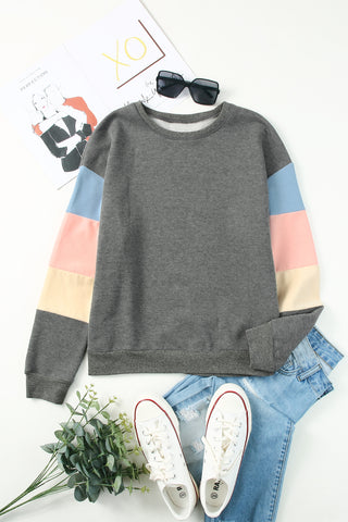 CLEARANCE Block Casual Drop Sleeve Sweatshirt