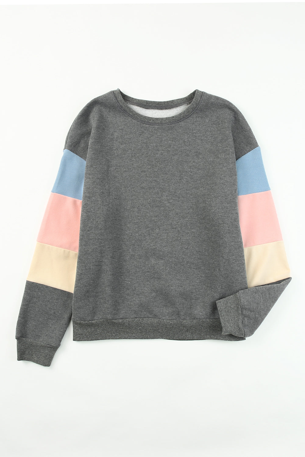 Color Block Casual Drop Sleeve Sweatshirt