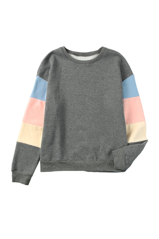 CLEARANCE Block Casual Drop Sleeve Sweatshirt