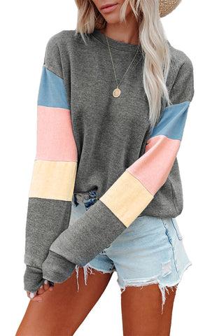 CLEARANCE Block Casual Drop Sleeve Sweatshirt