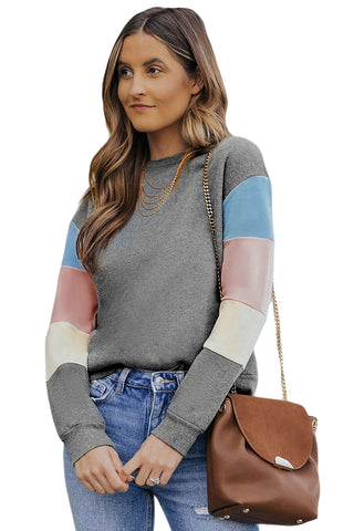 CLEARANCE Block Casual Drop Sleeve Sweatshirt