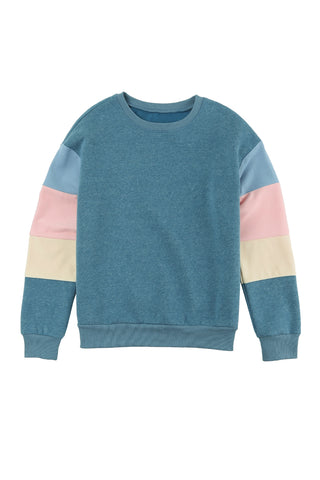 CLEARANCE Block Casual Drop Sleeve Sweatshirt