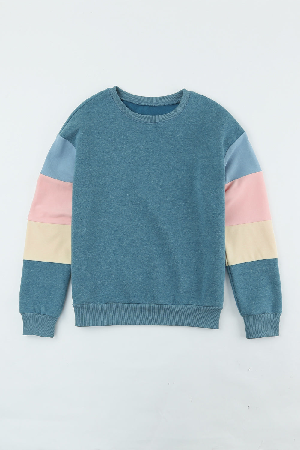 Color Block Casual Drop Sleeve Sweatshirt