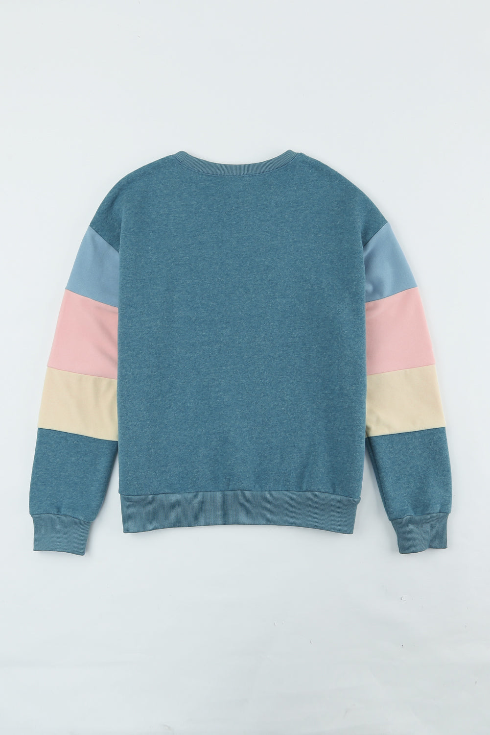 Color Block Casual Drop Sleeve Sweatshirt