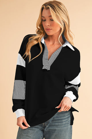 CLEARANCE Patchwork Collar Sweatshirt