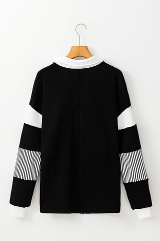CLEARANCE Patchwork Collar Sweatshirt