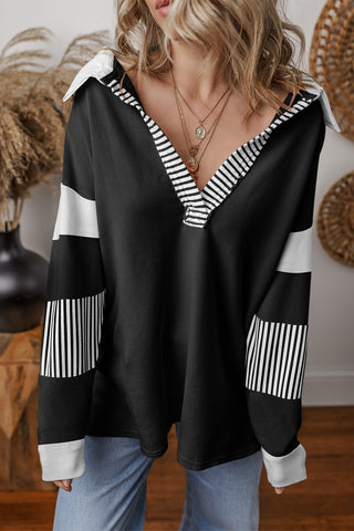 CLEARANCE Patchwork Collar Sweatshirt