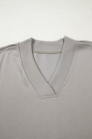 Parchment Aztec Embroidered Western V Neck Sweatshirt
