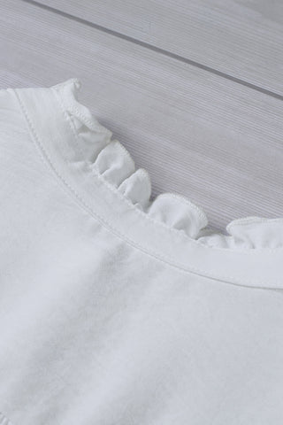CLEARANCE White Smocked Button Front V Neck Sleeveless Shirt