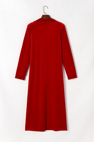 CLEARANCE Velvet Elegant Open Front Pocket Long Cardigan
