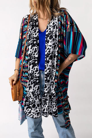 CLEARANCE Cow Serape Aztec Print Kimono Cardigan
