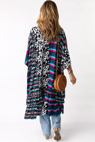 CLEARANCE Cow Serape Aztec Print Kimono Cardigan