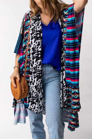 CLEARANCE Cow Serape Aztec Print Kimono Cardigan