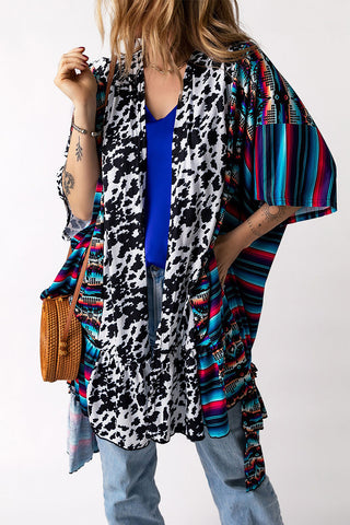 CLEARANCE Cow Serape Aztec Print Kimono Cardigan