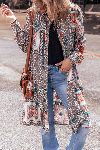 ***Clearance **** Multicolour Boho Mix Print Long Kimono