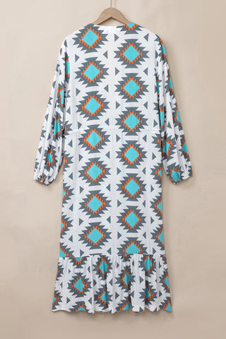CLEARANCE Western Aztec Print Duster Open Front Top