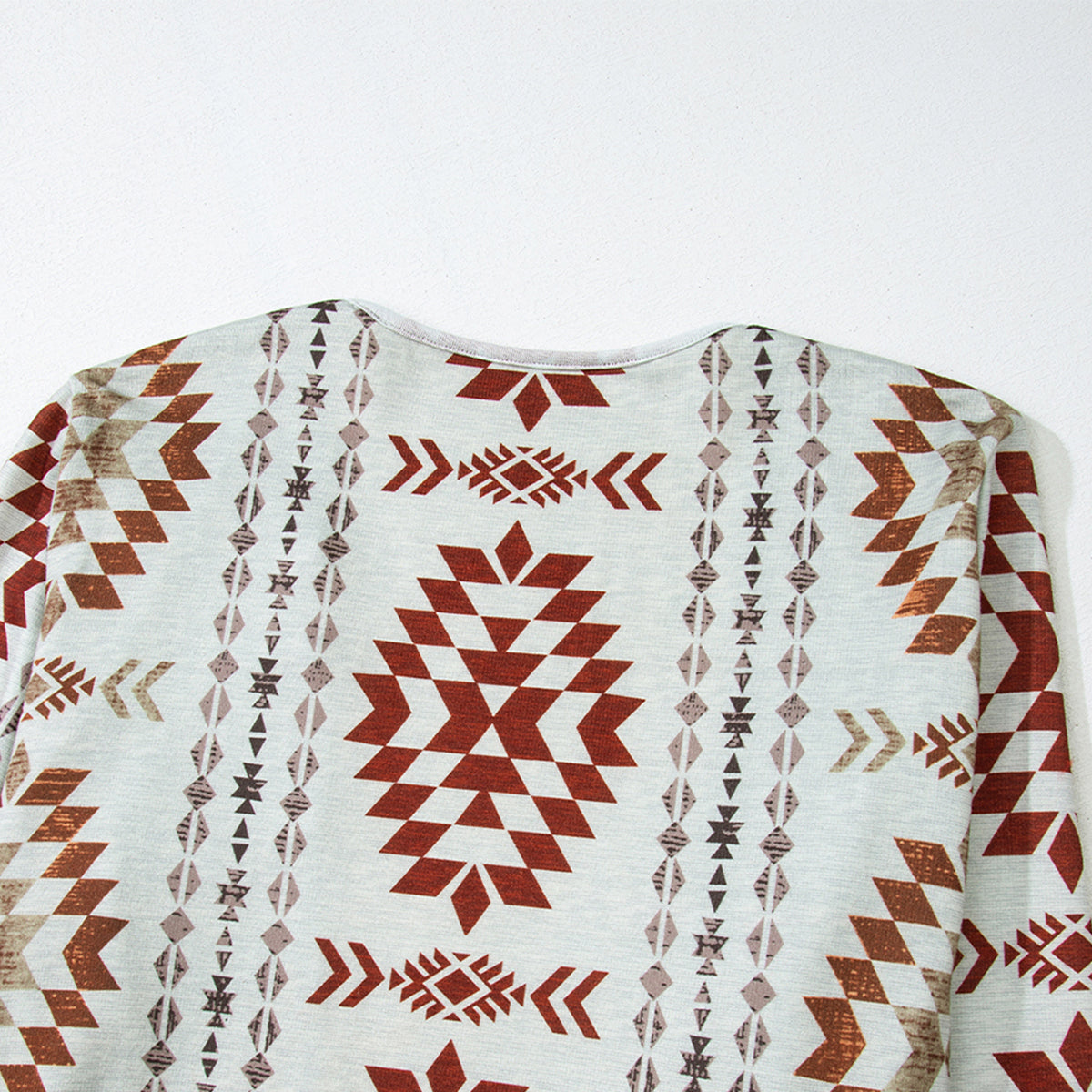 Brown Western Aztec Printed Open Front Long Cardigan