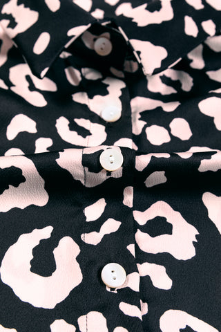CLEARANCE Leopard Print Button Up Long Sleeve Shirt