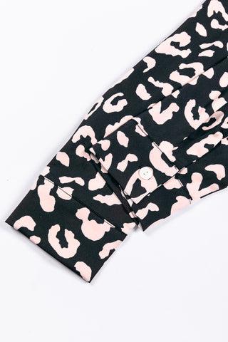 CLEARANCE Leopard Print Button Up Long Sleeve Shirt