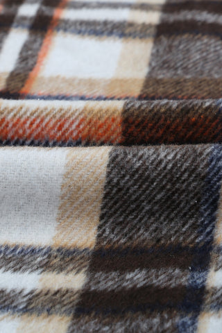 CLEARANCE Geometric Plaid Print Pocketed Shacket