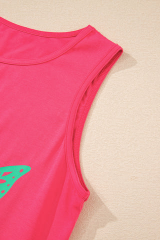 Sachet Pink Butterfly Graphic Casual Tank Top