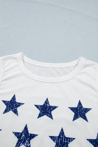 CLEARANCE White Vintage Stars and Stripes USA FLAG Printed Casual Tank Top