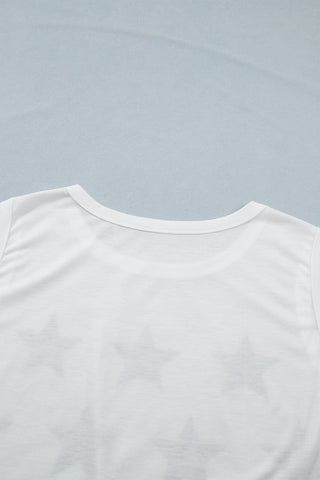CLEARANCE White Vintage Stars and Stripes USA FLAG Printed Casual Tank Top