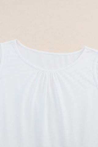 White Crochet Lace Trim Color Block Tank Top