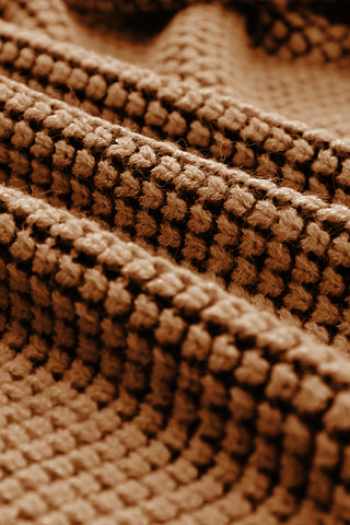 ****clearance*** Brown Chunky Waffle Knit Oversized Collar Cardigan