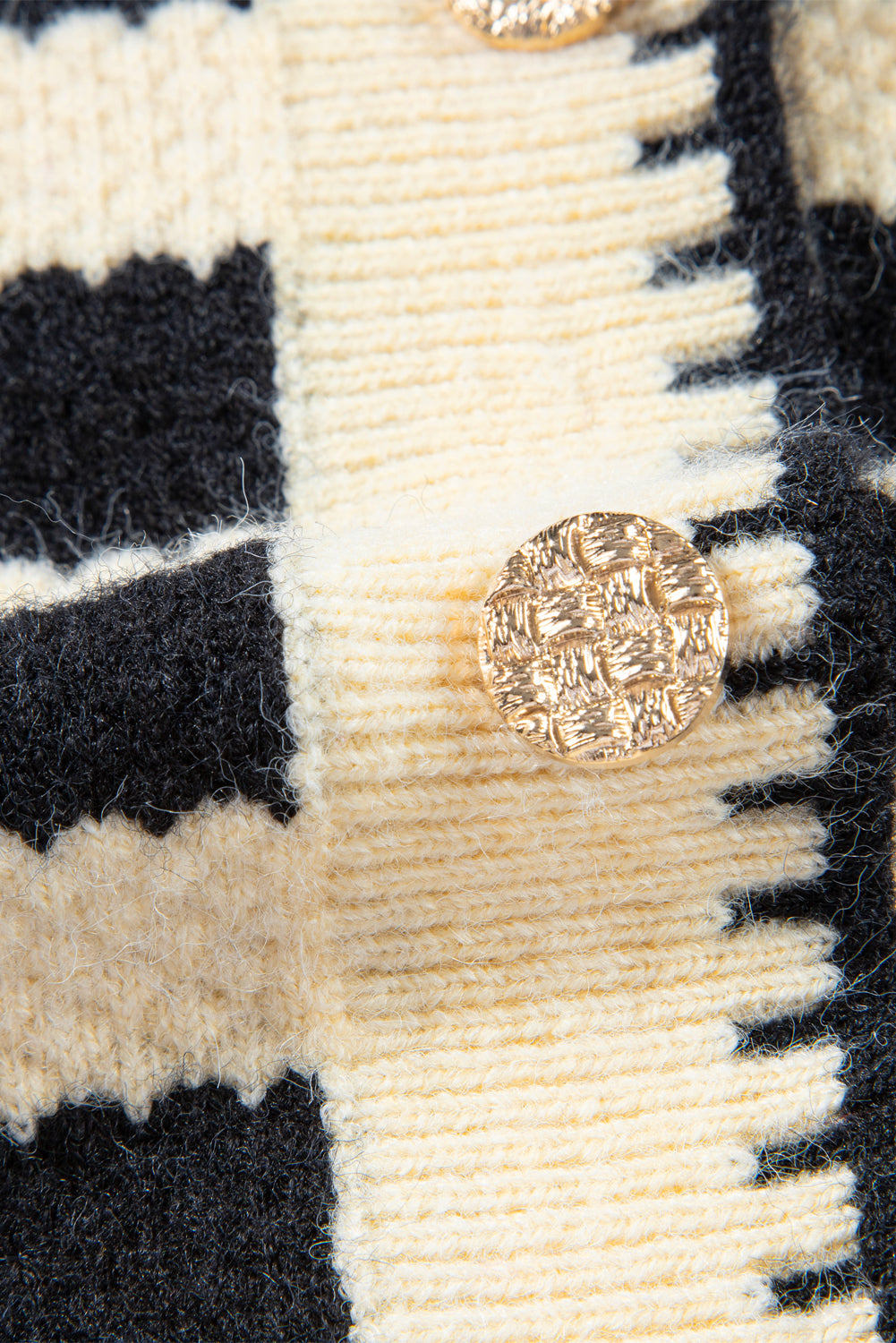 Stripe Chic Golden Button Cardigan Sweater