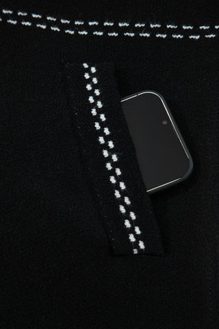 Black Contrast Trim Button up Sweater Cardigan