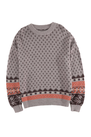 ****CLEARANCE ****Neck Printed Pullover Sweater