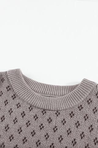 ****CLEARANCE ****Neck Printed Pullover Sweater