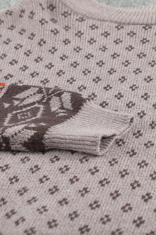 ****CLEARANCE ****Neck Printed Pullover Sweater