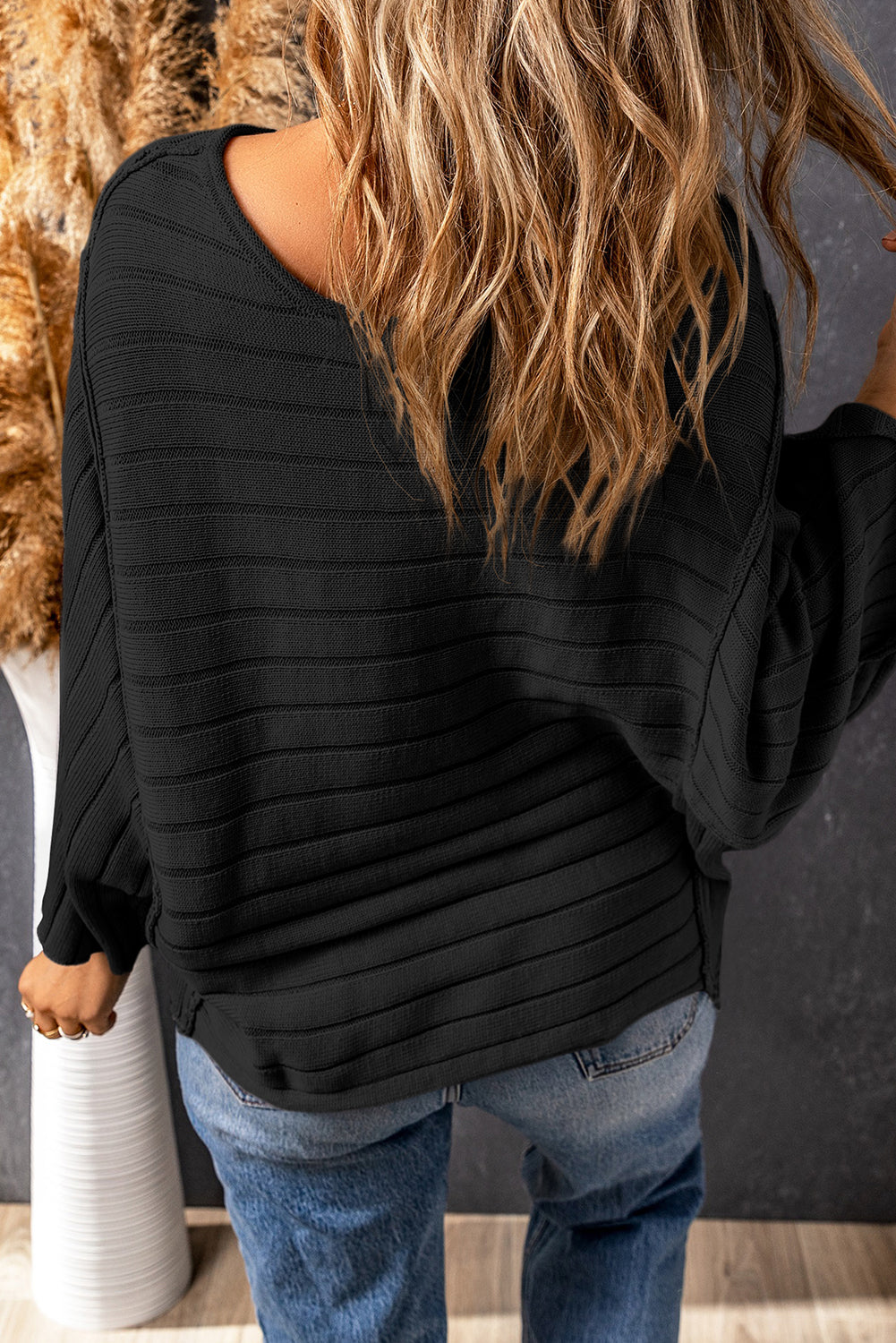 Ribbed Knit Dolman Top