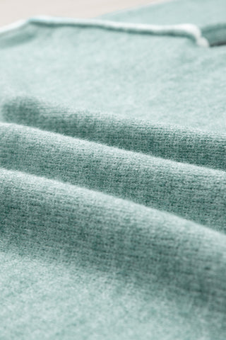 ***CLEARANCE****Moonlight Jade Colorblock Contrasting Edge Crewneck Sweater